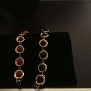 Vintage Monet Chucky Bracelets Red and Black